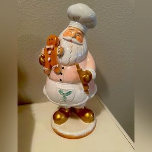 Pink bakery Santa statue